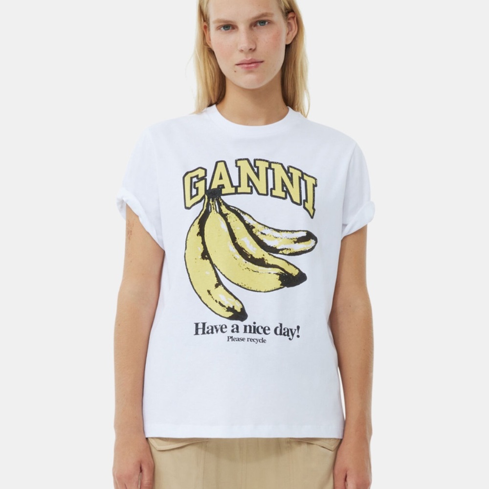 GANNI Relaxed Banana T-Shirt (Size XS)